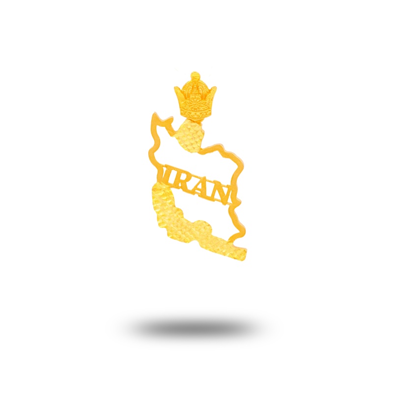 آویز طلا زنانه طرح ایران تراشدار